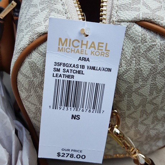 SOLD NWT Michael Kors SM Aria satchel vanilla bag - Picture 7 of 7